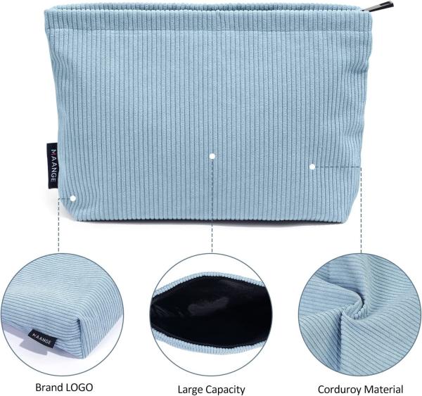lager capaccity light weight corduroy toiletry bags