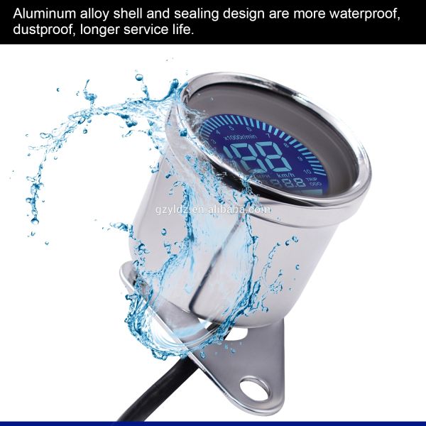 4 In 1 100km/H Digital Rpm Gauge , DC12V Motorcycle Digital Tachometer