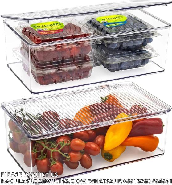 Plastic Bathroom Vanity Organizer Bin With Lid For Medication, Accessories, Cosmetics And More, 7.25 X 10.75 X 5