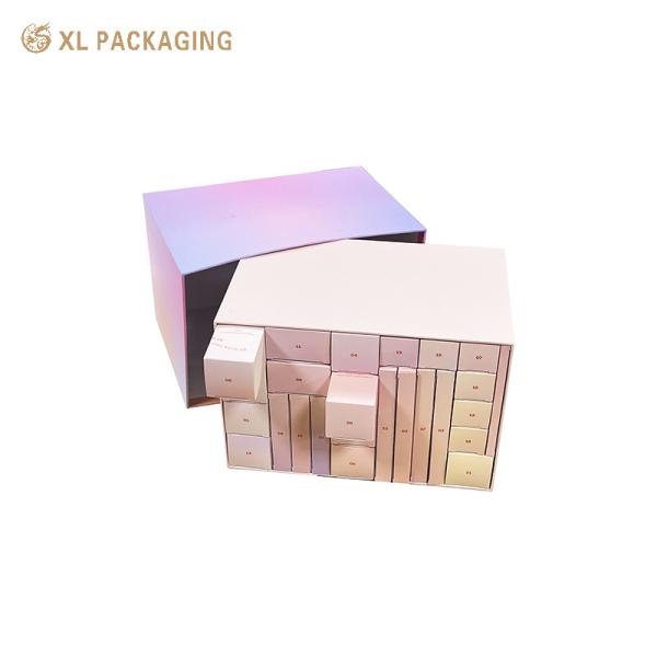 XL Packaging Custom Luxury Boxes 24 Drawers Custom Advent Calendar Box Gift Stationery Card Paper Advent Calendar Box