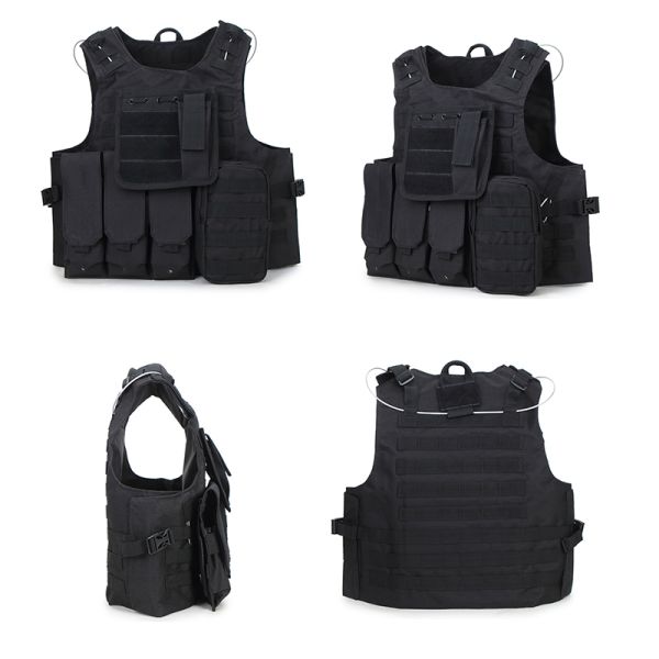 1000D Oxford Military And Police Equipment Black Molle Tactical Vest Plate Carrier
