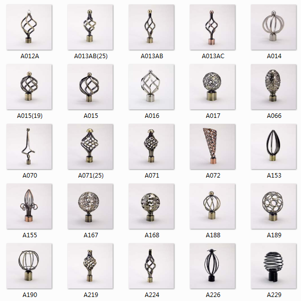 Antique Art Iron pole finials Curtain Hardware Accessories