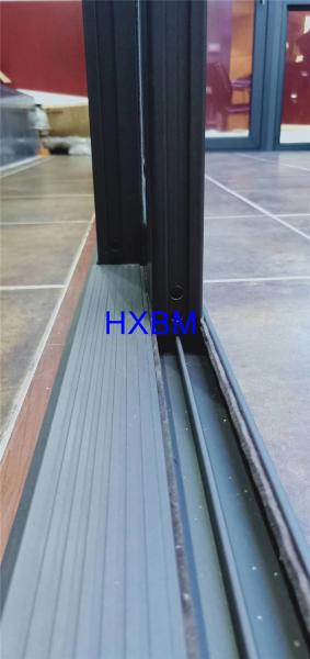 Grey Color Internal Folding Sliding Doors , Double Glazed Aluminium Doors Durable