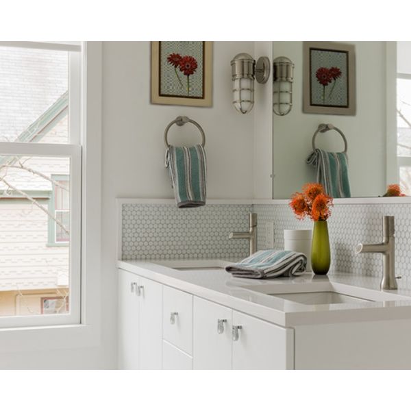 Round Mother Of Pearl Bathroom Tiles Fresh Water Seashell Decor 2mm Thickness