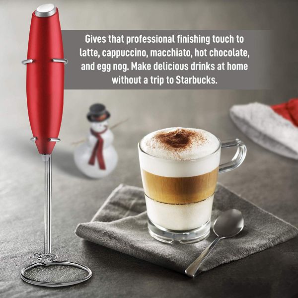 2023 Battery Operated Stainless Steel Whisk Electric Coffee Frother for Milk Frothing