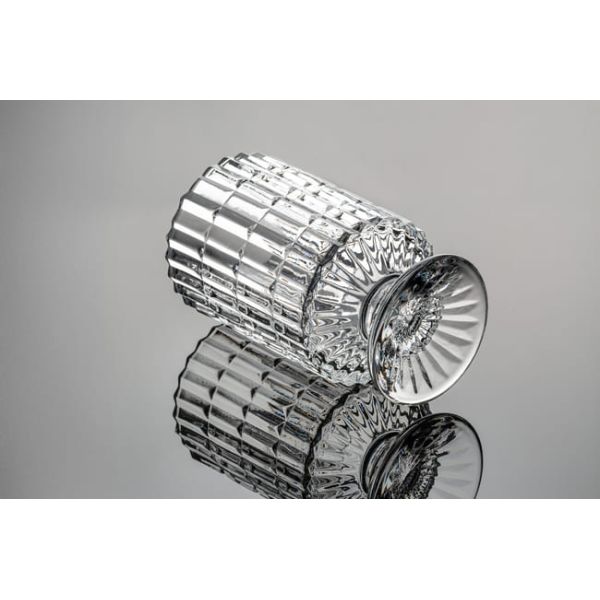 Transparent Shaped Glass Vases Machine Pressed 7.15 Inch Height Table Lamp Style