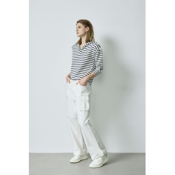 Cotton Spandex Loop Sweatshirt Sportswear Soft  Functional  Striped Zip Up Hoodie