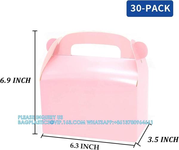 Party Favor Treat Boxes, Goodie Boxes, Gable Paper Gift Boxes With Handles. Rainbow Party Decoration Supplie