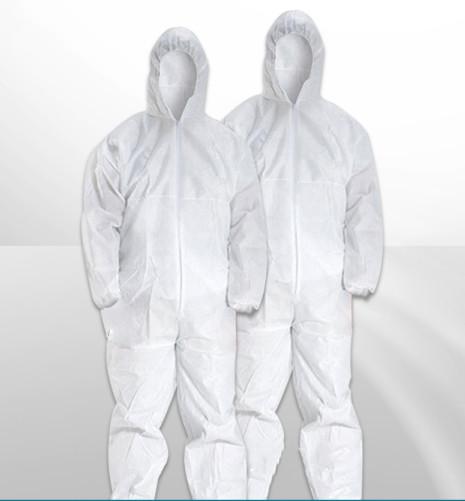 White CE Waterproof Disposable Coveralls Medical Grade Non Woven