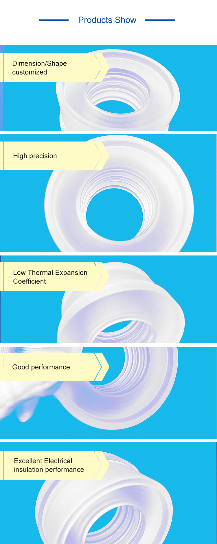 High Precision Machining Quartz Glass Products Ring