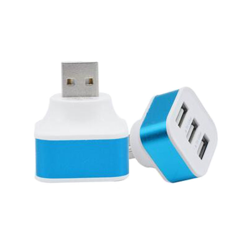 PC Laptop Colorful 3 Port Hub Mini USB 2.0 Splitter Adapter
