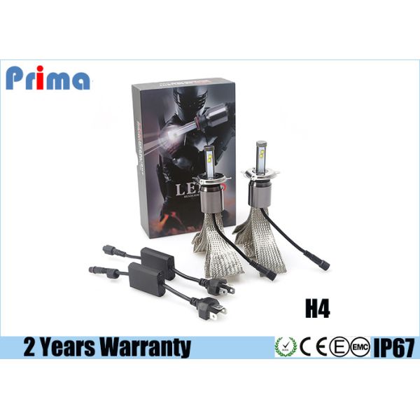 60W 7200LM Led Replacement Headlights , High Low H4 Led Car Headlamp Bulbs