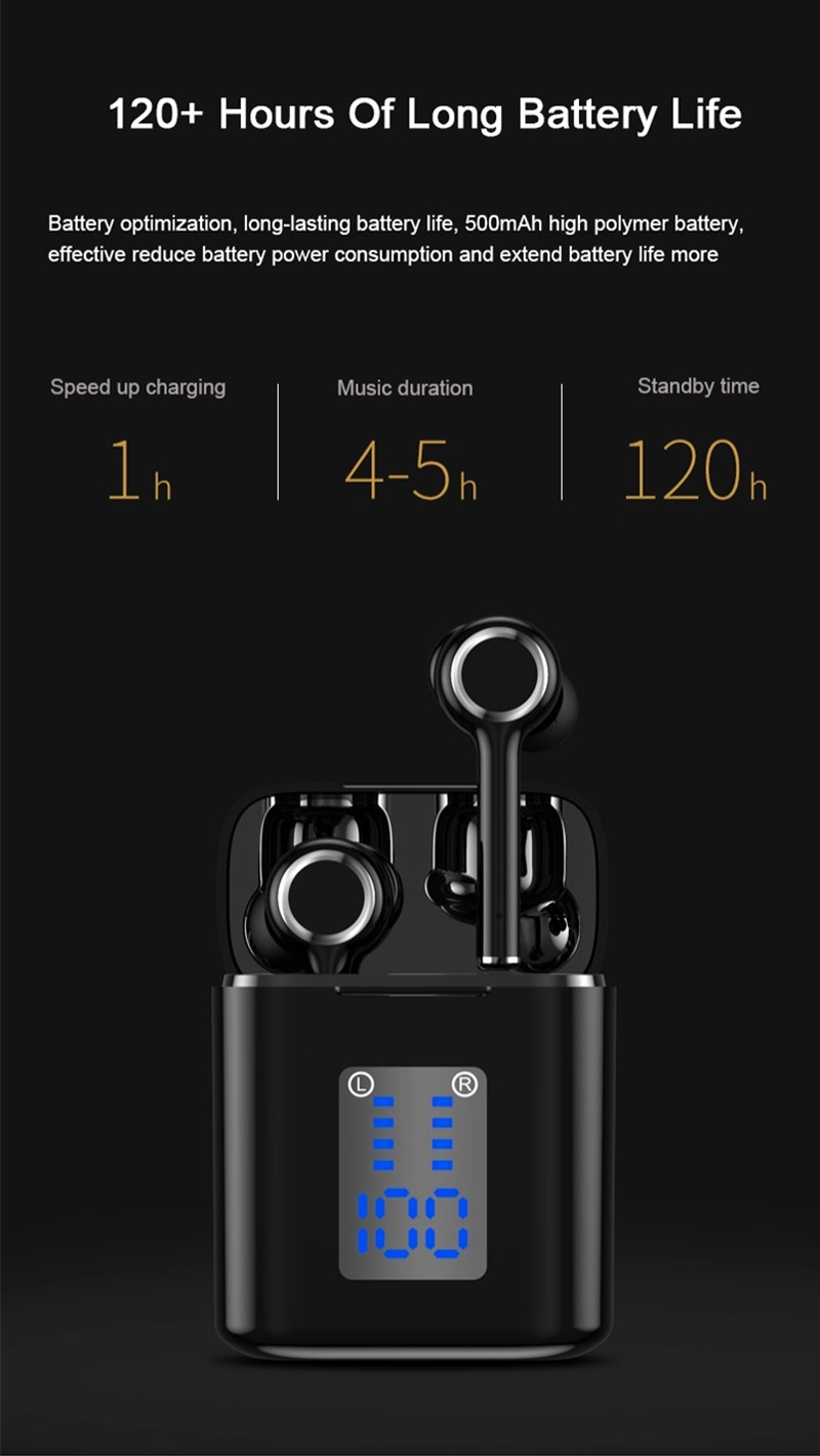 IPX4 Bluetooth 5,0 TWS истинное беспроводное Earbuds со строением - в Mic