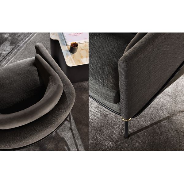 FLI NOIR True Innovations Fabric Accent Chair Steel Base Built - In Seat