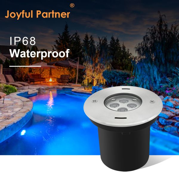 LED Underwater Recessed Light DIA110MM 4W 8W DC24V 316 Stainless Steel Front Cover with Plastic Black Box