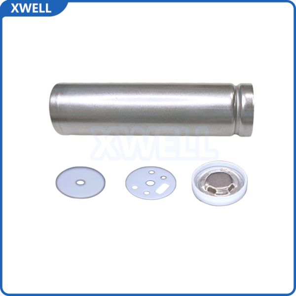 Slotted 18650 Cylindrical Battery Case (Pre-Nickel-Plated Steel Shell) + Insulation Gaskets + Explosion-Proof Cap