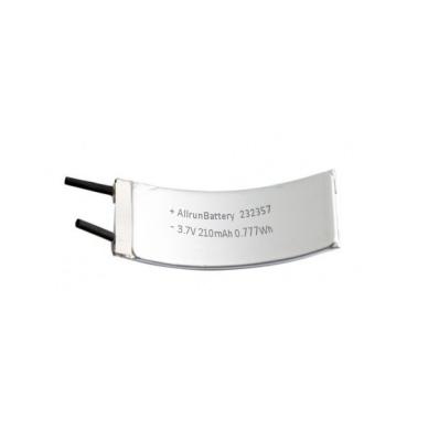 1C 3.7 V LiPo Rechargeable Battery 210mAh Curved Lithium Polymer Battery