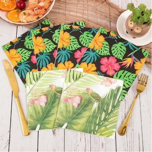 Disposable Flora Cartoon Printed Napkin Lightweight and Easy to for Party Decoration