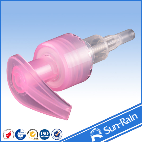 PP cosmetic pump dispenser ribbed smooth aluminium 2.0cc high dosage  SR-304