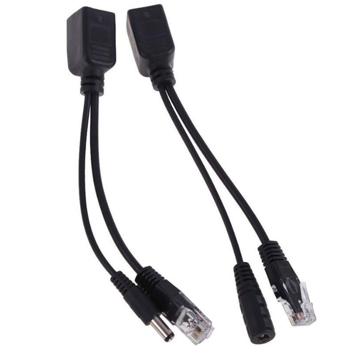 Convenient RJ45 Male Power In to RJ45 Female POE Injector and Adapter Splitter Kit