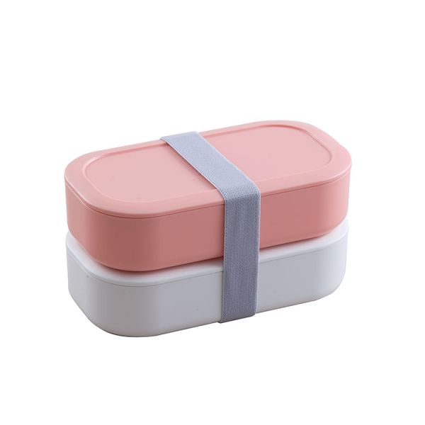 1200ml Custom Logo Eco PP Lunchbox BPA Free Double Decker Portable for Kids and Adults