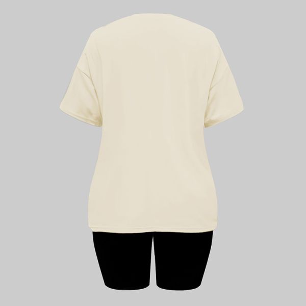 Short Sleeve White Co Ord Women Breathable Comfortable 2 Piece Set