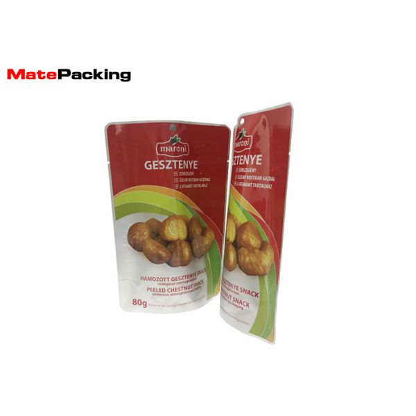 Heat Seal Aluminum Foil Retort Pouch Bag Gravure Mold Printing With Tear Notch For Snack