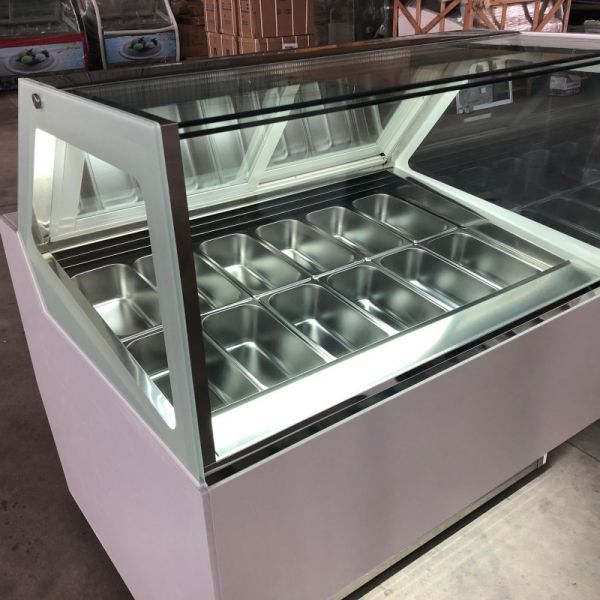 Single Door Popsicle Gelato Ice Cream Display Cabinet Upright Fan Cooling
