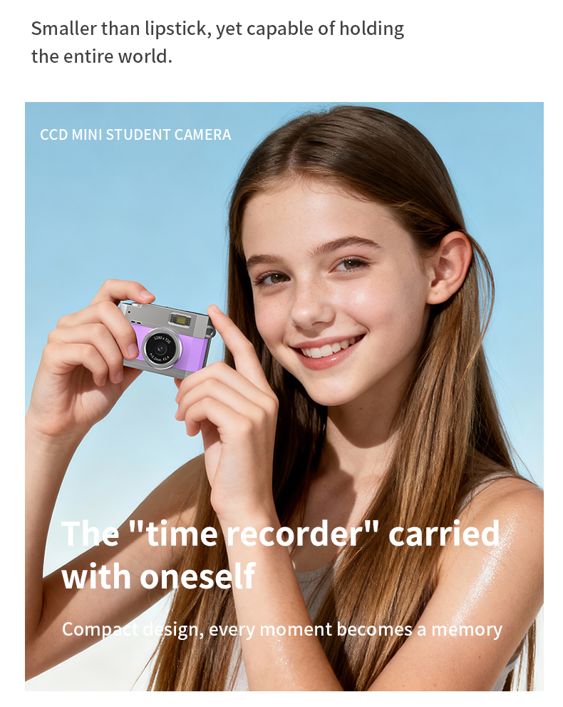 DLC 1080P HD Neck-Wearable Mini Camera - Flip Rotatable Lens, Flash & Filters & Selfie, Portable Fashion Accessory Camera