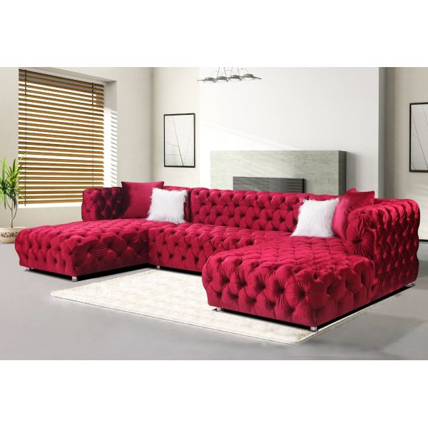 New Fashion Nordic Italian European Luxury Sofa Furniture Classic Black Shinny Velvet Tufted Sectional Sofa For Home