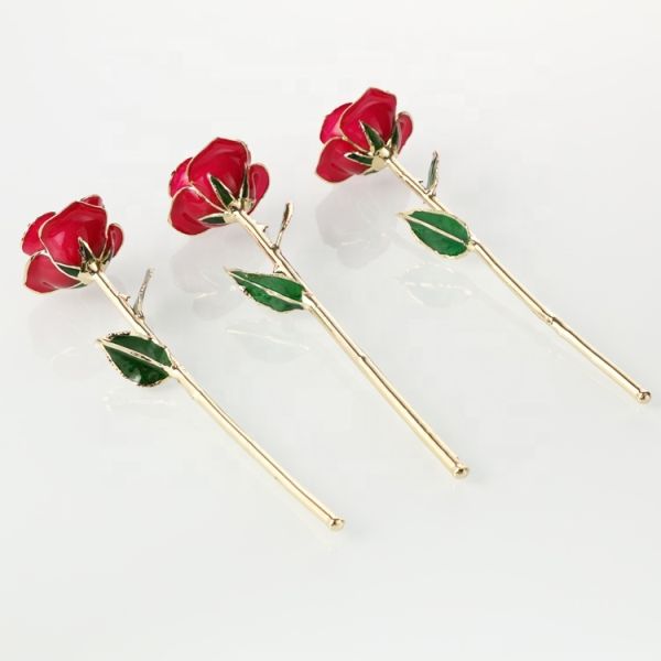 Wholesale  Gold Real Rose 24k Gold Plated Real Natural Rose for Valentine's Day and Christmas Gifts