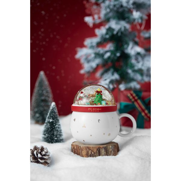 Cute Christmas Mug Creative Men Women Ceramic Mug With Lid Large Couple Drinking Coffee Mug