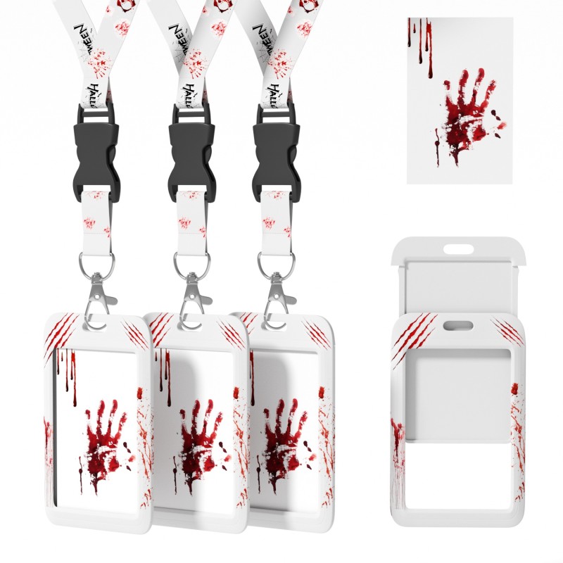 Casual Halloween Work Identity Badge Holder with Printed Logo and Lanyard Festival Auto Industry Specific ID Card Holder