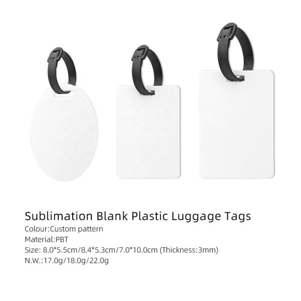 Sublimation Luggage Tags Blanks Custom Printing Double Sided PBT Plastic Sublimation Luggage Tag