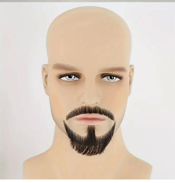 Full hand-woven fake beards, seamless men's fake mustaches, human hair-like fake eyebrows, and sideburns for film and television props