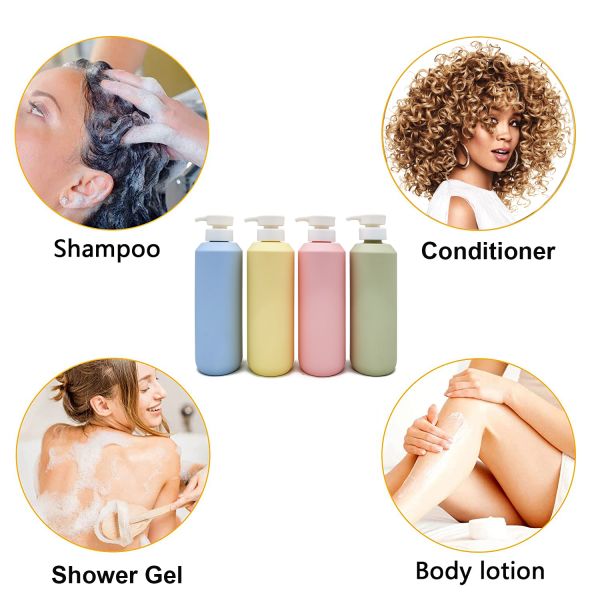 Hot Selling 750ml Custom Plastic Shampoo Shower Gel Body Wash Bottle Round HDPE Soft Touch Hair Conditioner Lotion Pump Bottles