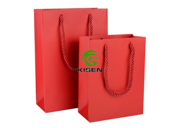 Paper Gift Retail Shop Bags With Handles Lightweight Custom Size / Color
