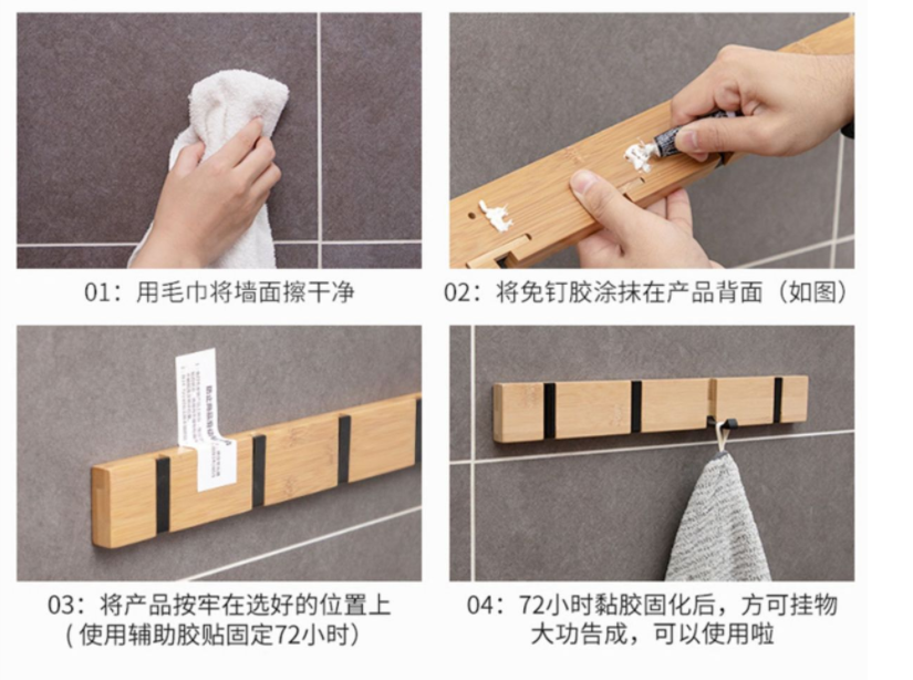 Wall Mounted Coat Rack Bamboo Wall Coat Rack Hooks Coat Hat Hanger Hooks Over Door Bathroom Hook Hanger
