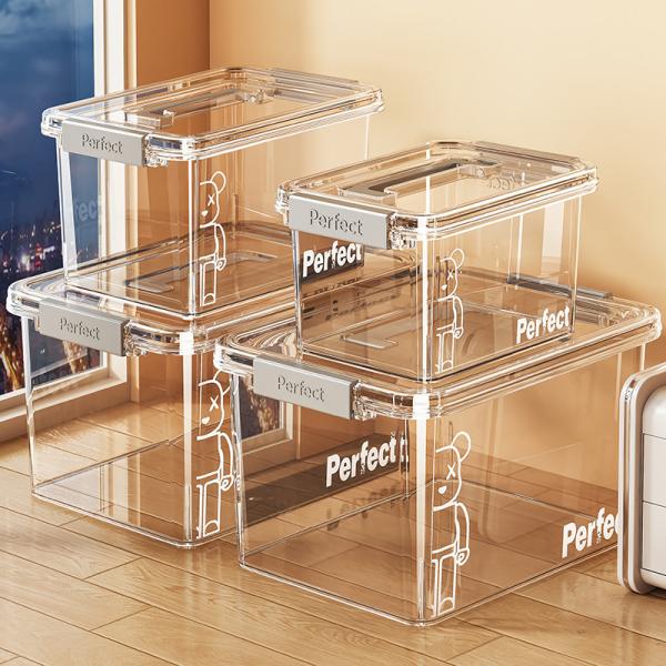 Pack Latching Lid Large Clear Plastic Storage Bins With Lids, Quart,  Latch - Stackable Container Boxes For Home, Bathroom, And Office Organization