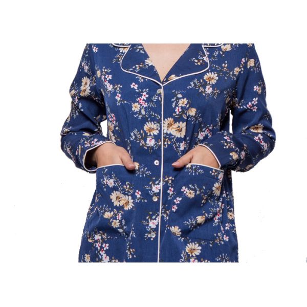 Fashion Printed Satin Womens Matching Loungewear , Comfy Ladies Casual Pajama