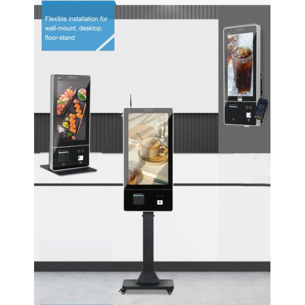 Self Service Kiosk with 1920x1080 Resolution Intel Core I5 and Wall Mount for Efficient Ordering System