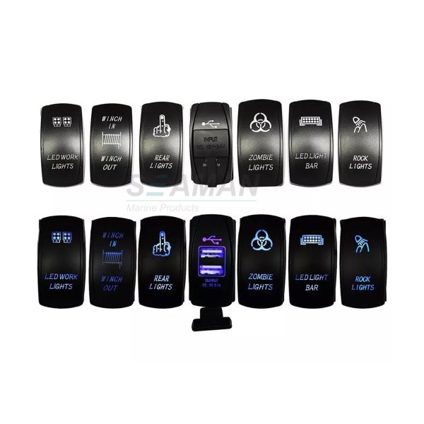 6 Gang Marine Boat Splashproof Switch Panel SPST ON Off For Pontoon Boat Waterproof