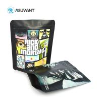 La poche noire rescellable 3,5 Mylar de Matte Smell Proof Stand Up met en sac avec le logo