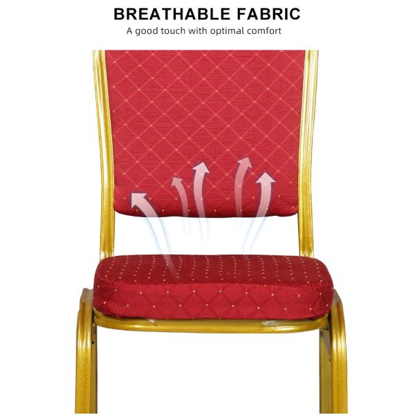 Contemporary Stackable Gold Metal Banquet Chair For Hotel Events Party