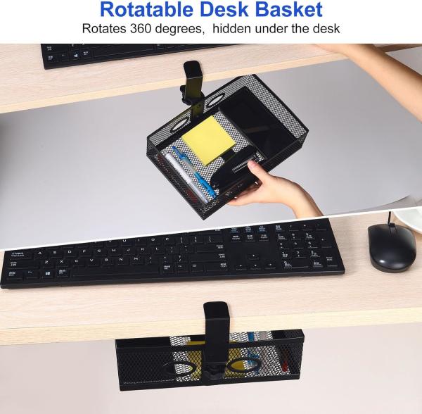 Streamline Your Workspace with Wall Mounted Rotating Under Desk Drawer and Cup Holder
