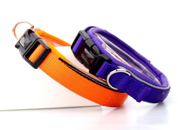 Durable Soft Strong Nylon Dog Collars Adjustable Cat / Puppy Collar Orange / Blue