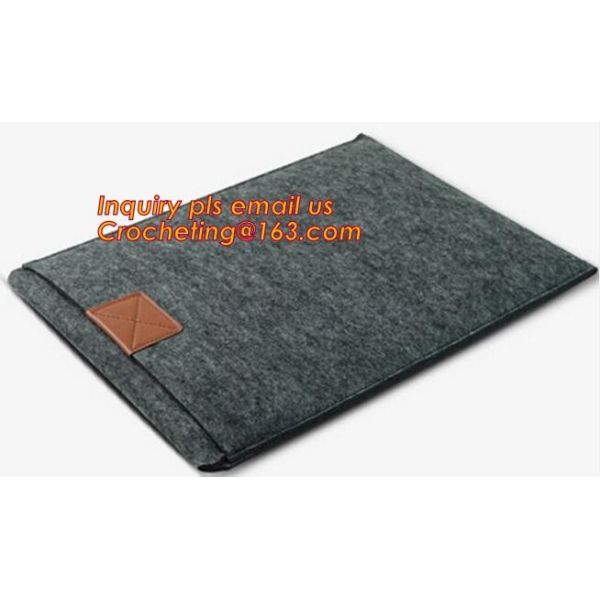 Felt Laptop Bag for Promotion, Popular design Ladies felt laptop bag, yellow hot sell felt laptop bag with elastic stri