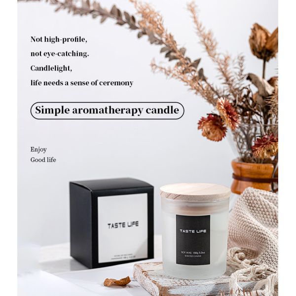 Home Birthday Wedding Atmosphere Luxury Glass Soy Wax Glass Jar Scented Candles With Lid