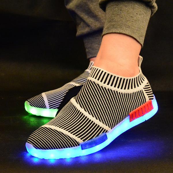 Street Dance Light Up Gym Shoes With Lights On The Bottom , Adults Neon Light Up Shoes