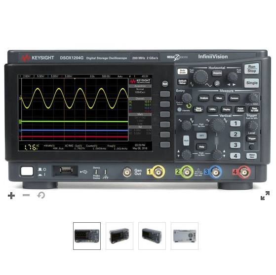 Keysight Agilent DSOX1204G High-Definition Oscilloscope with 4 Analog Channels 70/100/200 MHz Bandwidth and 2 GSa/s Sample Rate